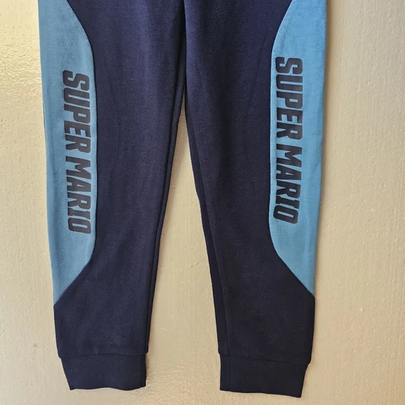 Boys 6/7 Super Mario Kids Navy Blue Nintendo Joggers Pants - Picture 5 of 9